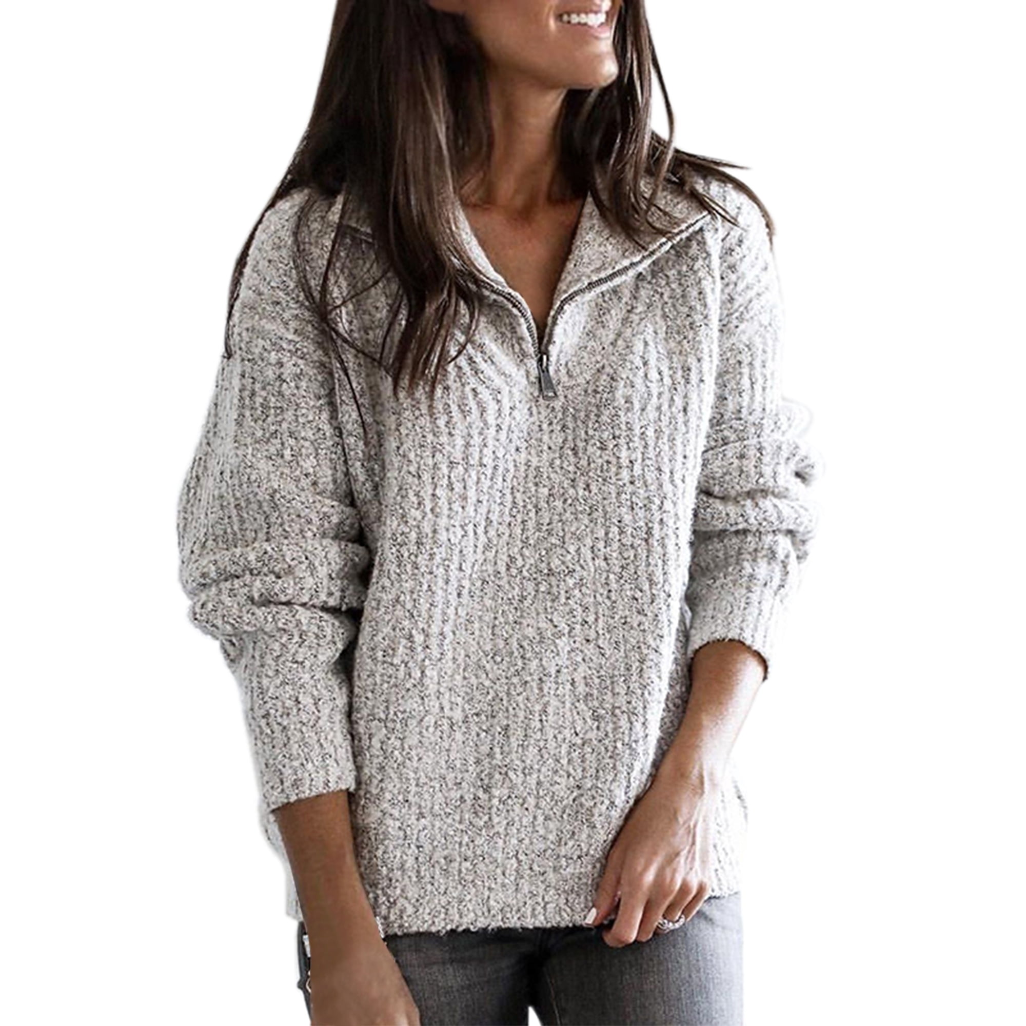 Women's Long Sleeve Fleece Loose Winter Warm Sweater Casual Jumper Pullover Tops